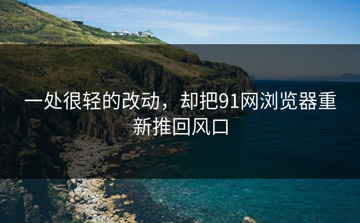 一处很轻的改动，却把91网浏览器重新推回风口
